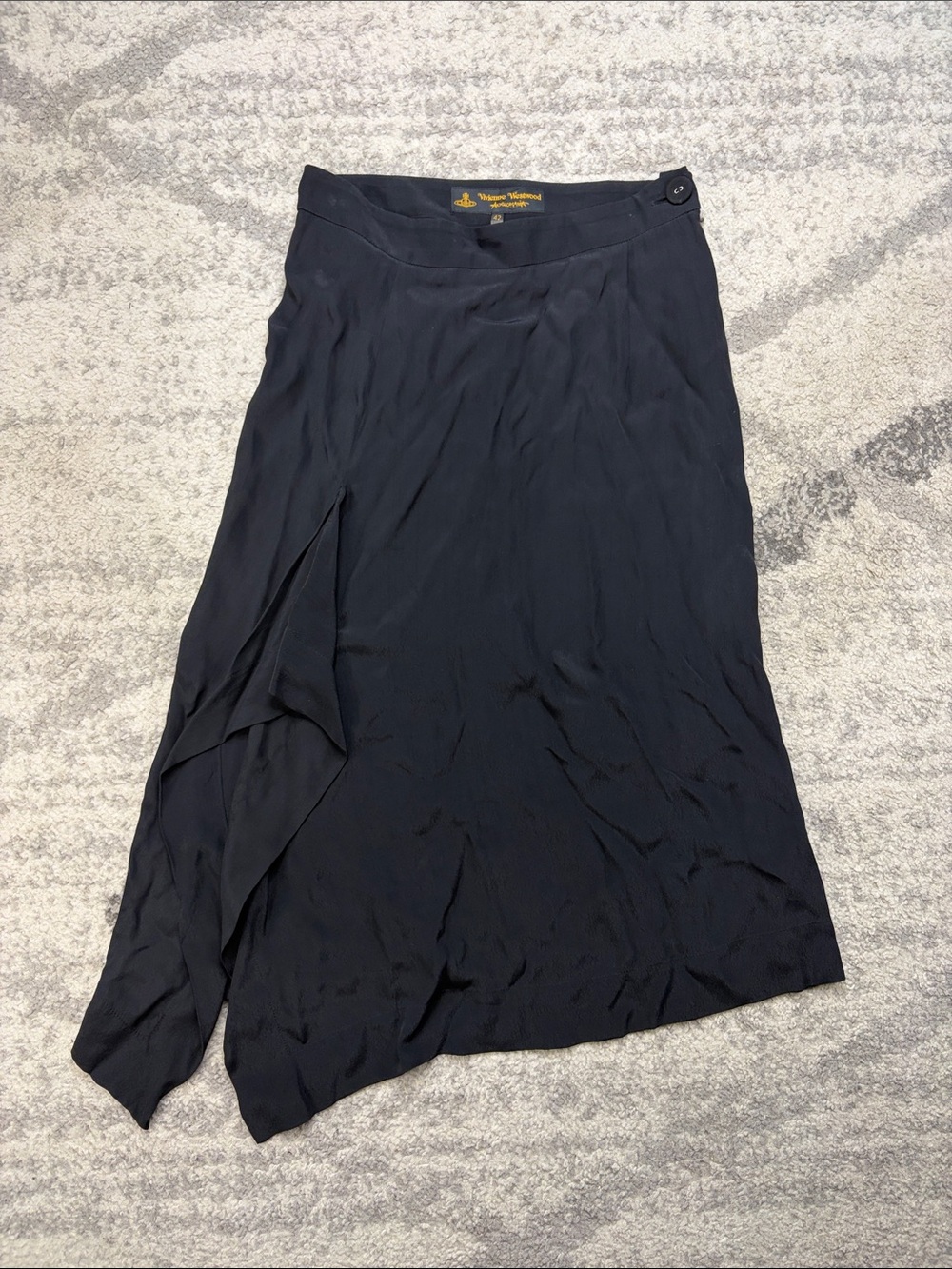 Vivienne Westwood Anglomania Black Asymmetrical Draped Skirt Size 42